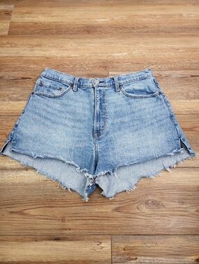 Abercrombie & Fitch Mom Short High Rise Women's 31 Blue 3"